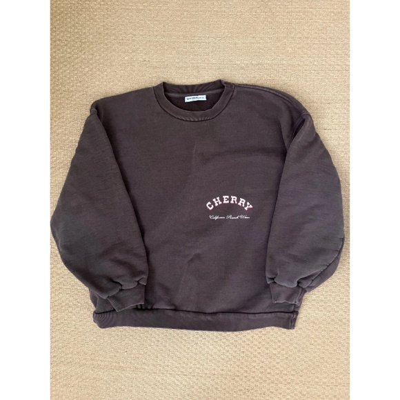 LIKE NEW CHERRY Los Angeles cowboy western chocolate brown sweater size large - Picture 4 of 8